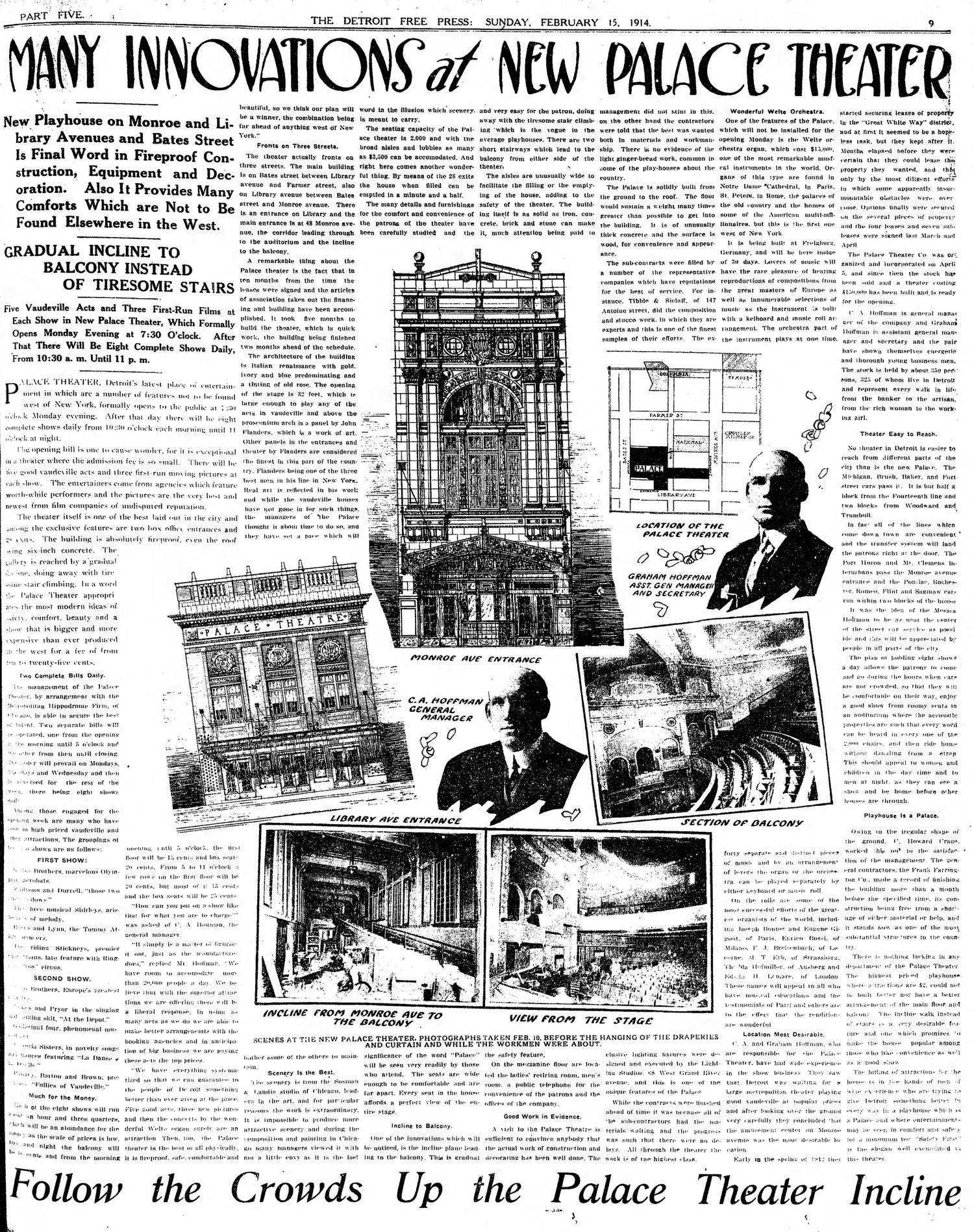 Palace Theatre (Alhambra Theater) - Feb 15 1914 Article